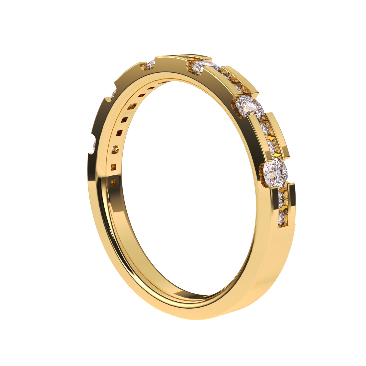 Fancy Round Diamond Half Eternity Band